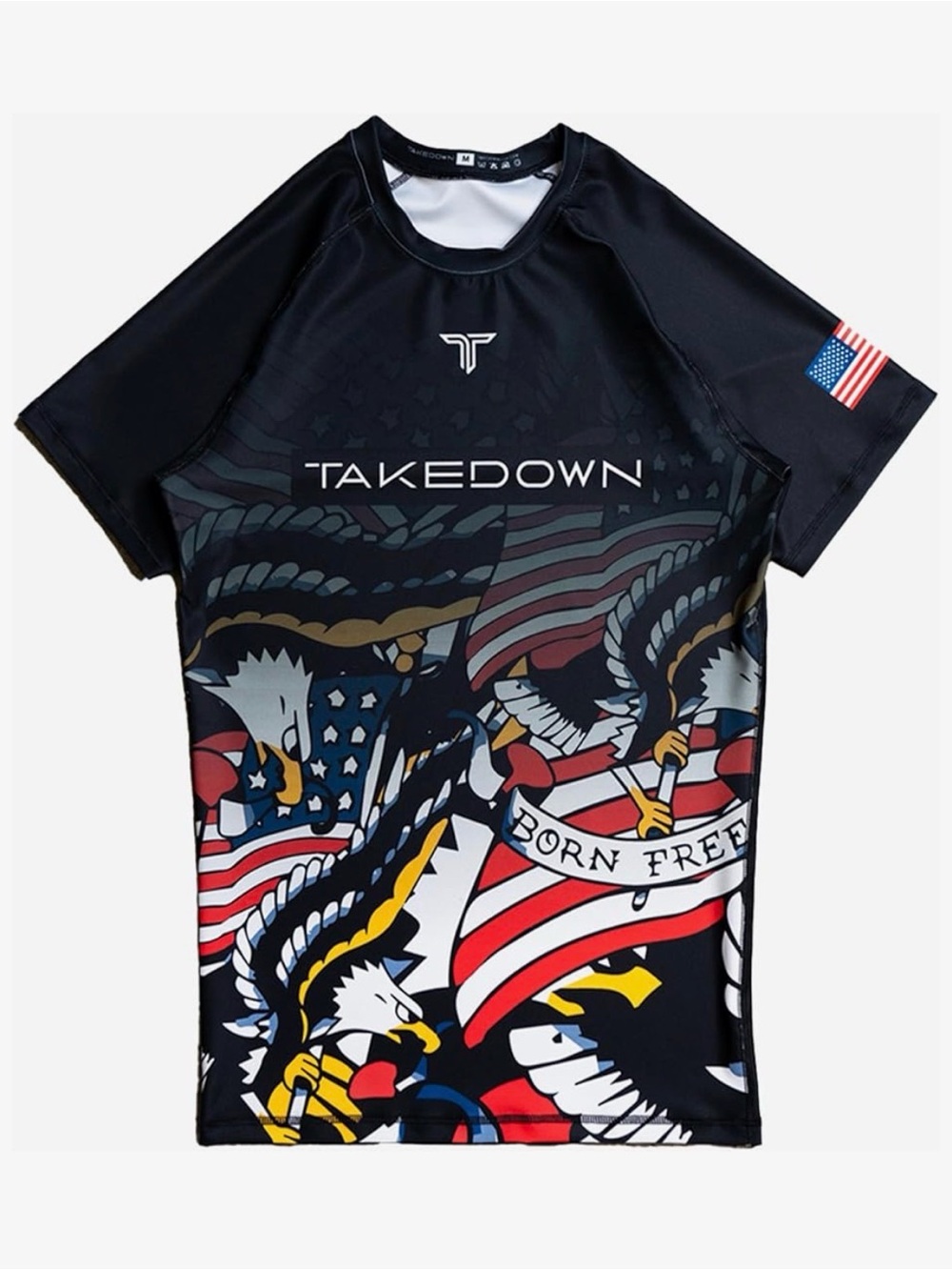 Kids Black 'Born Free' Short Sleeve Rash Guard YS - A1